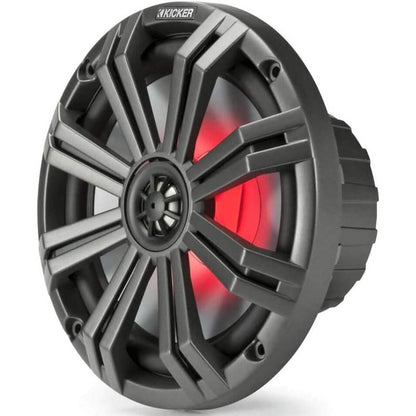 KICKER Pair 45KM84L 8" 600 Watt Marine Boat Waterproof Speakers w/LED's KM8  (Refurbished) DailySale