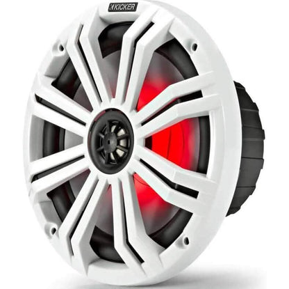 KICKER Pair 45KM84L 8" 600 Watt Marine Boat Waterproof Speakers w/LED's KM8  (Refurbished) DailySale