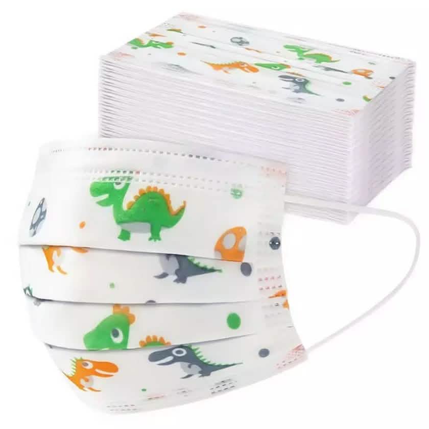 Kids 3-Ply Disposable Dinosaur Face Masks DailySale