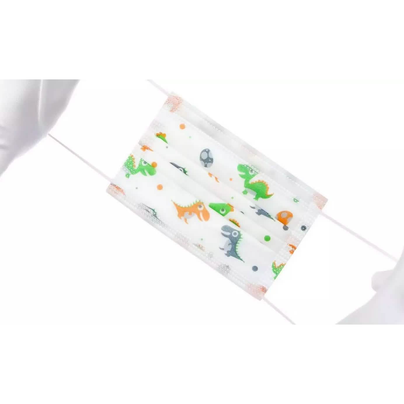 Kids 3-Ply Disposable Dinosaur Face Masks DailySale