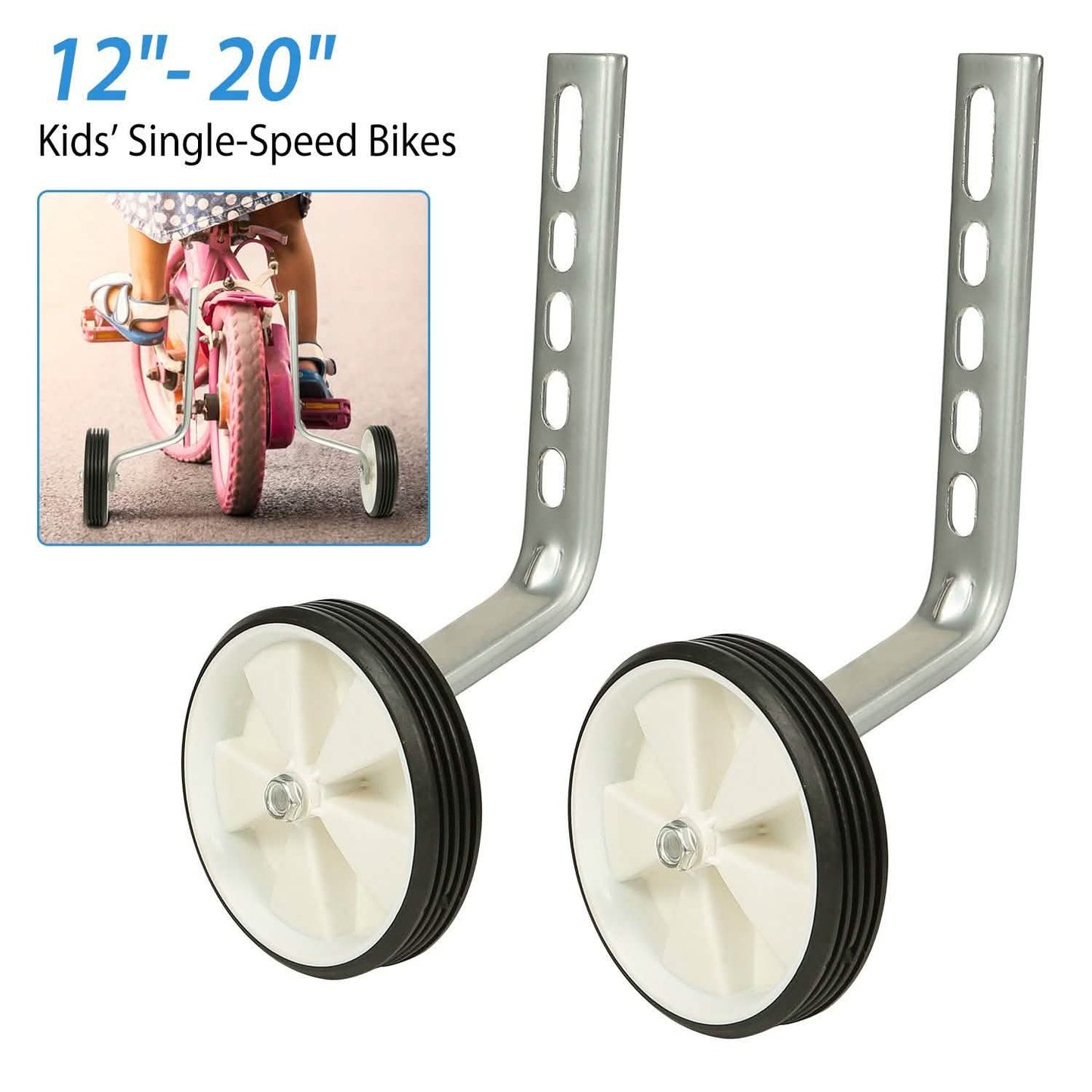 Kids Bicycle Training Wheels Adjustable for 12"-20" Bike DailySale
