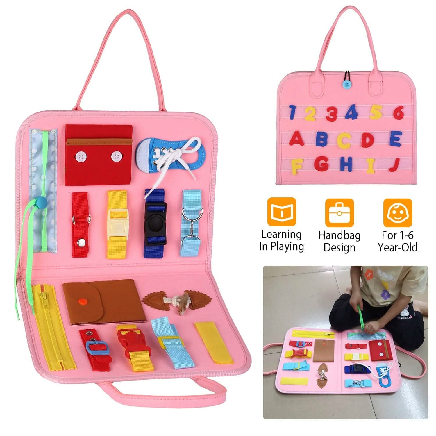 Kids Busy Board Sensory Activity Board Preschool Learning Toys DailySale