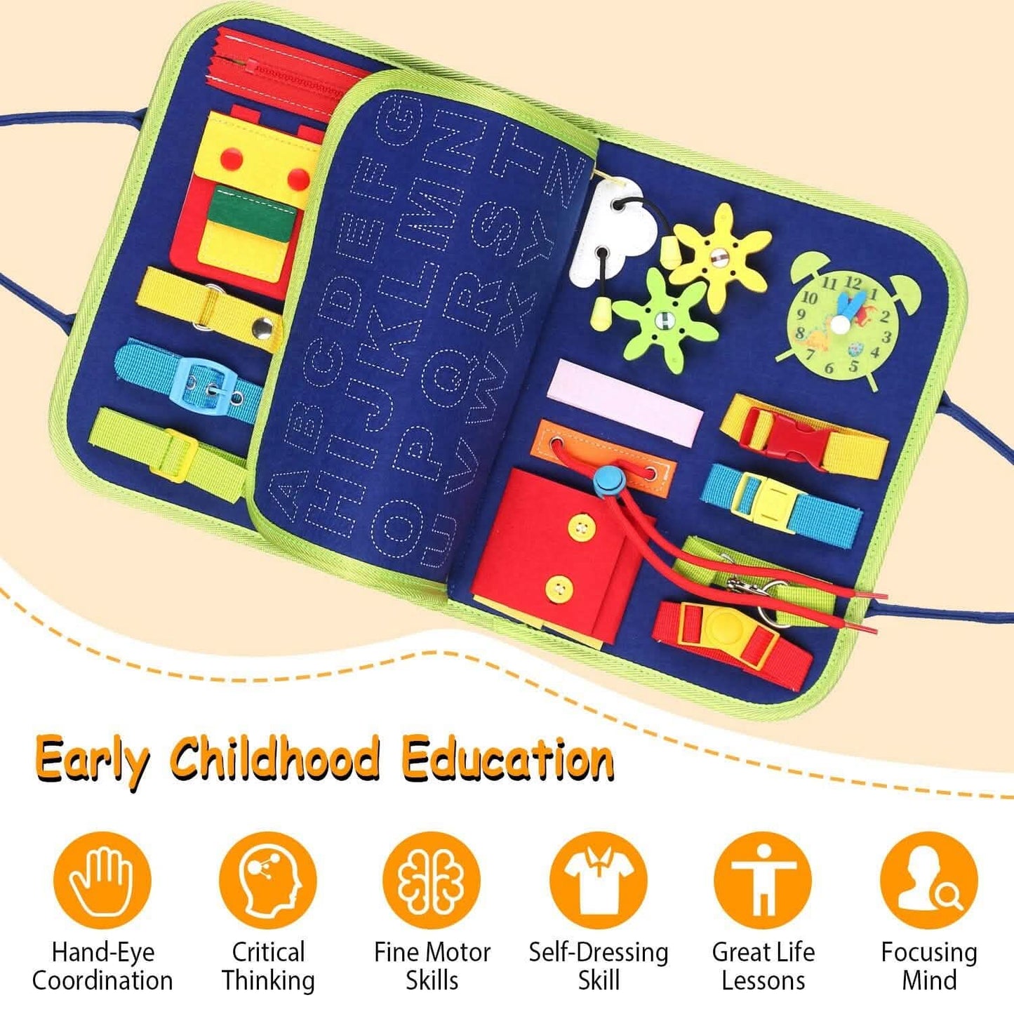 Kids Busy Board Sensory Activity Board Preschool Learning Toys DailySale