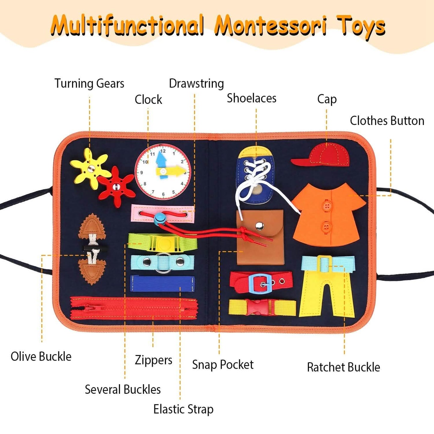 Kids Busy Board Sensory Activity Board Preschool Learning Toys DailySale