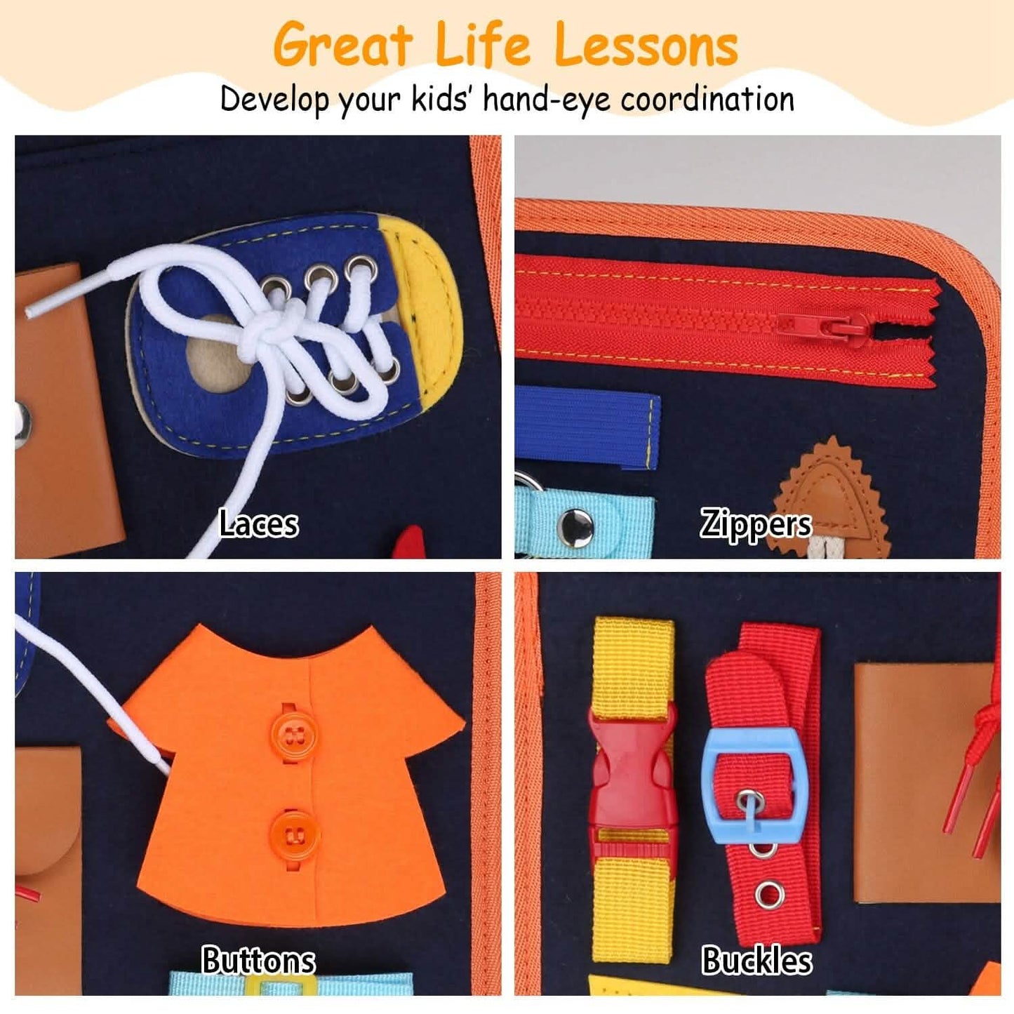 Kids Busy Board Sensory Activity Board Preschool Learning Toys DailySale