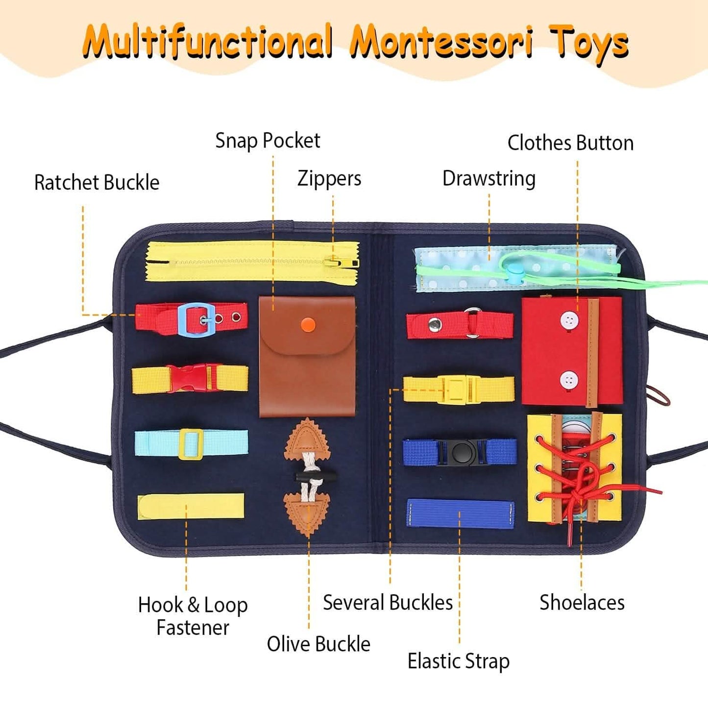 Kids Busy Board Sensory Activity Board Preschool Learning Toys DailySale
