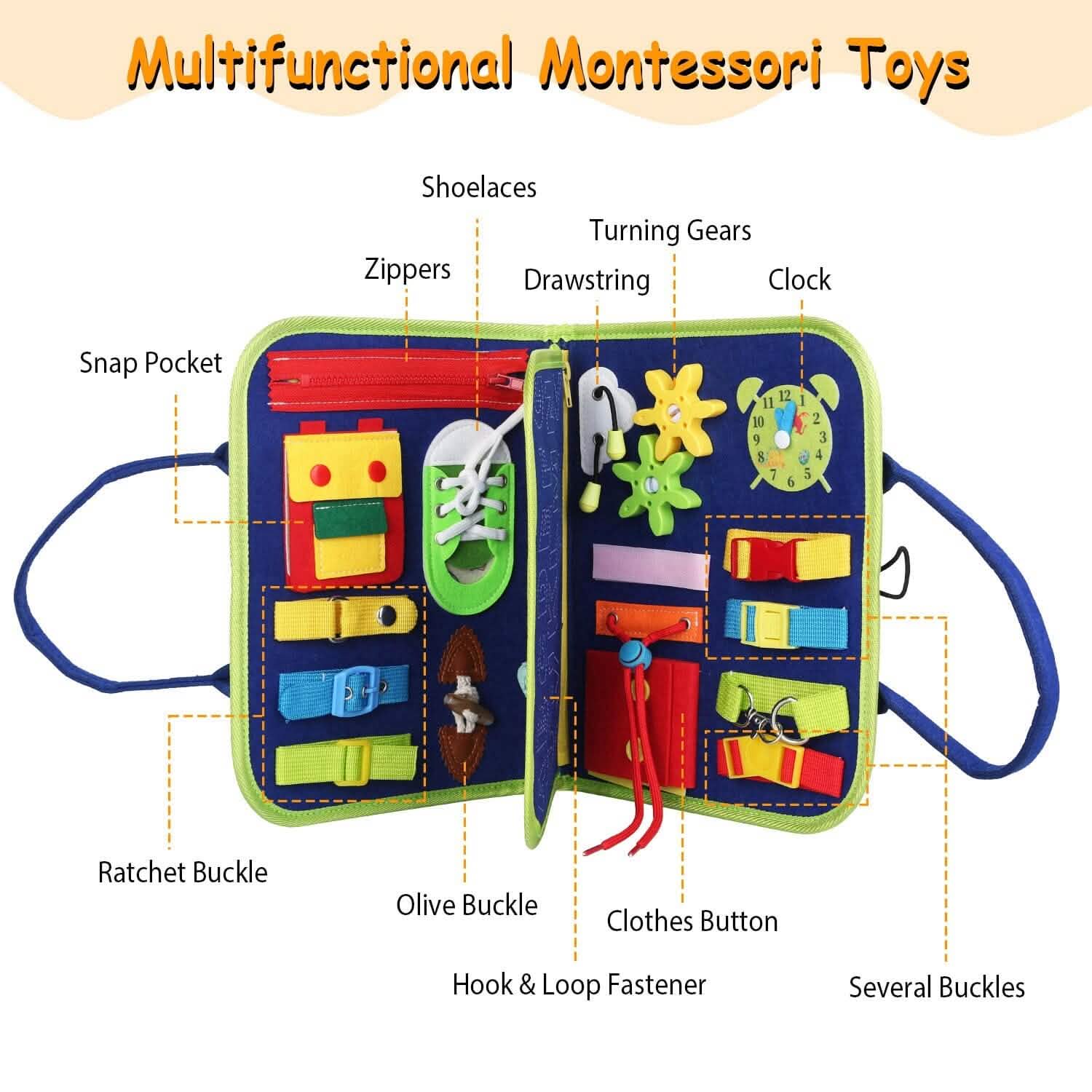 Kids Busy Board Sensory Activity Board Preschool Learning Toys DailySale