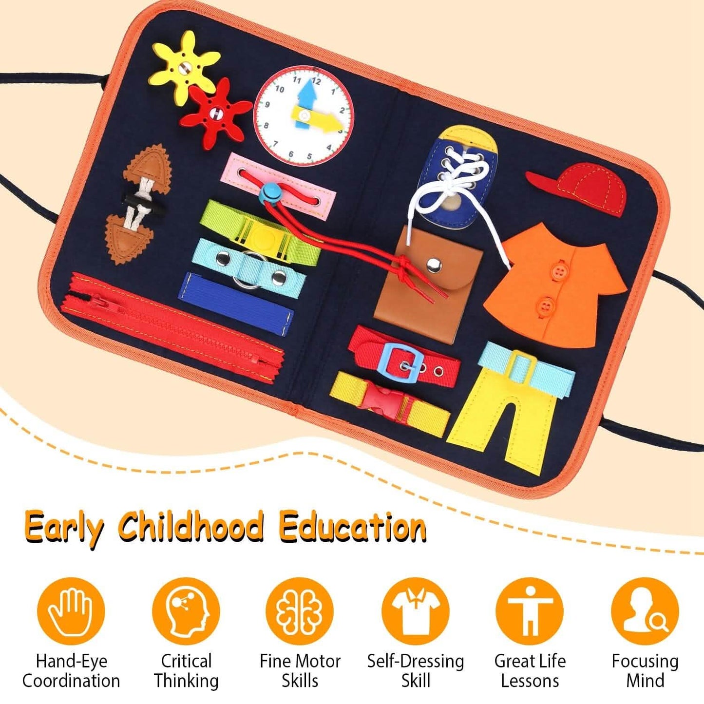 Kids Busy Board Sensory Activity Board Preschool Learning Toys DailySale