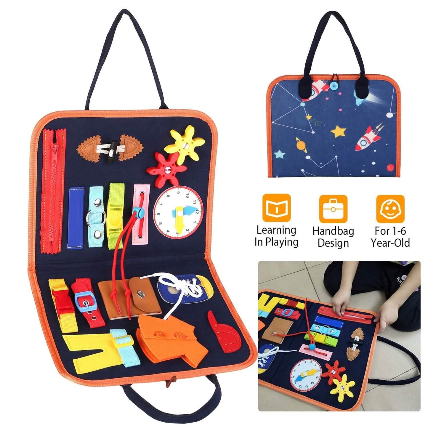 Kids Busy Board Sensory Activity Board Preschool Learning Toys DailySale