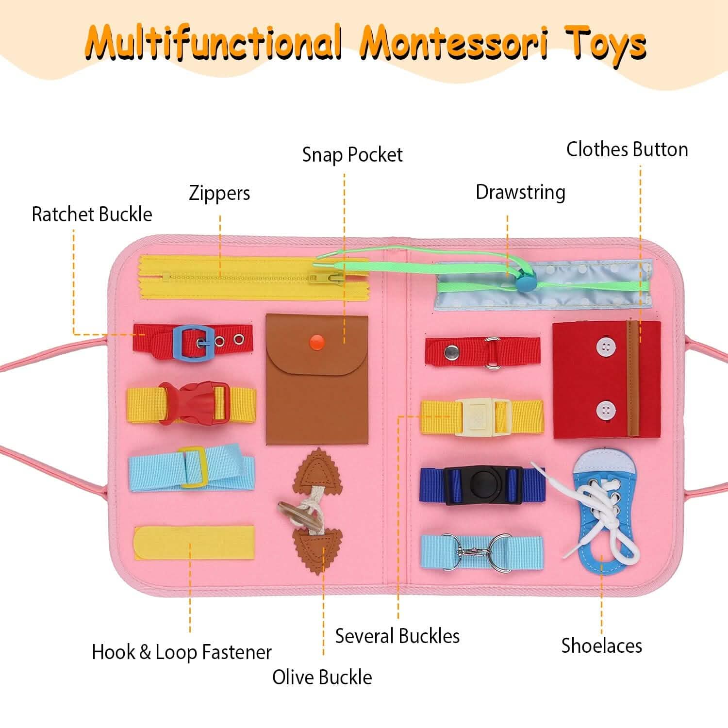 Kids Busy Board Sensory Activity Board Preschool Learning Toys DailySale