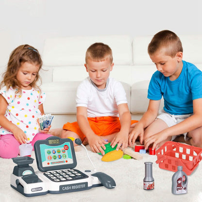 Kids Cash Register Pretend Play Cashier Toy with Scanner Calculator DailySale