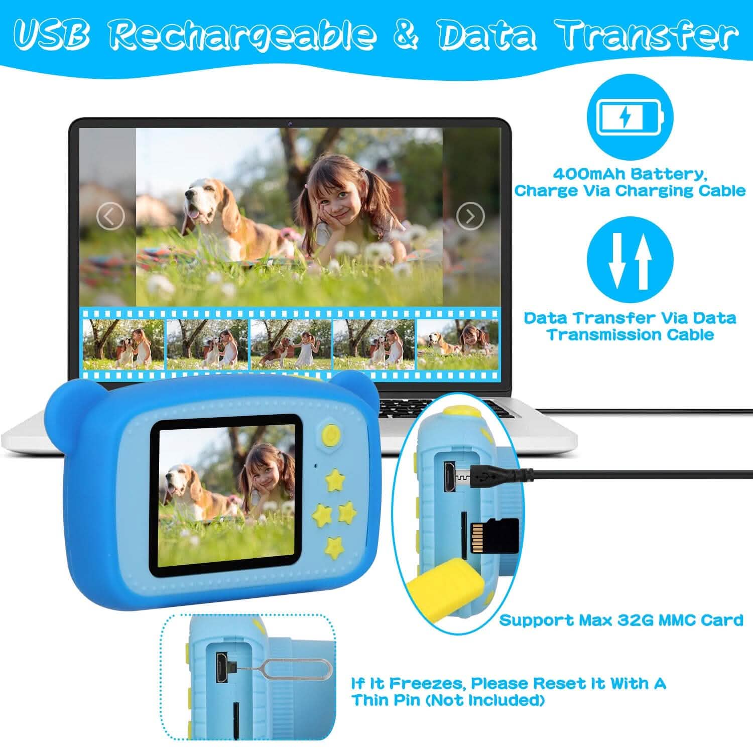 Kids Digital Camera with 2" Screen 4x Digital Zoom DailySale