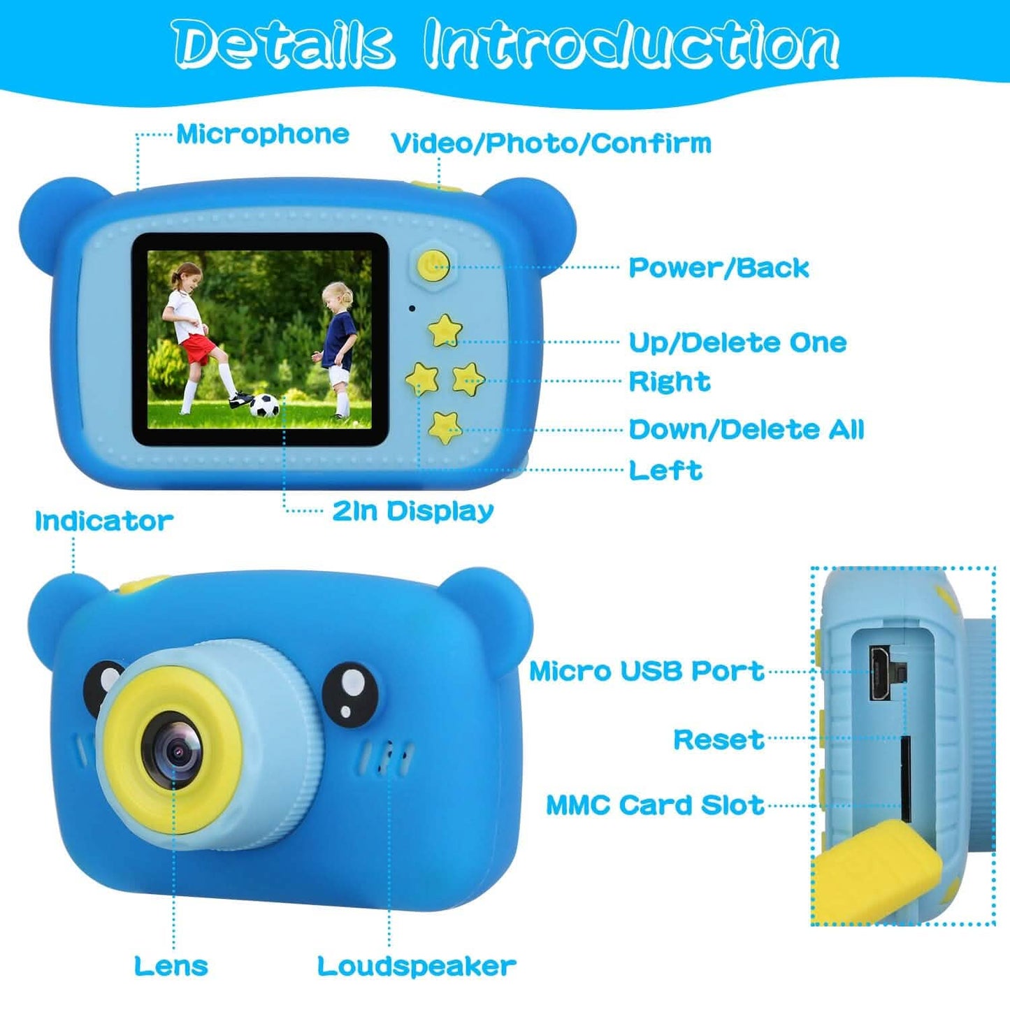Kids Digital Camera with 2" Screen 4x Digital Zoom DailySale