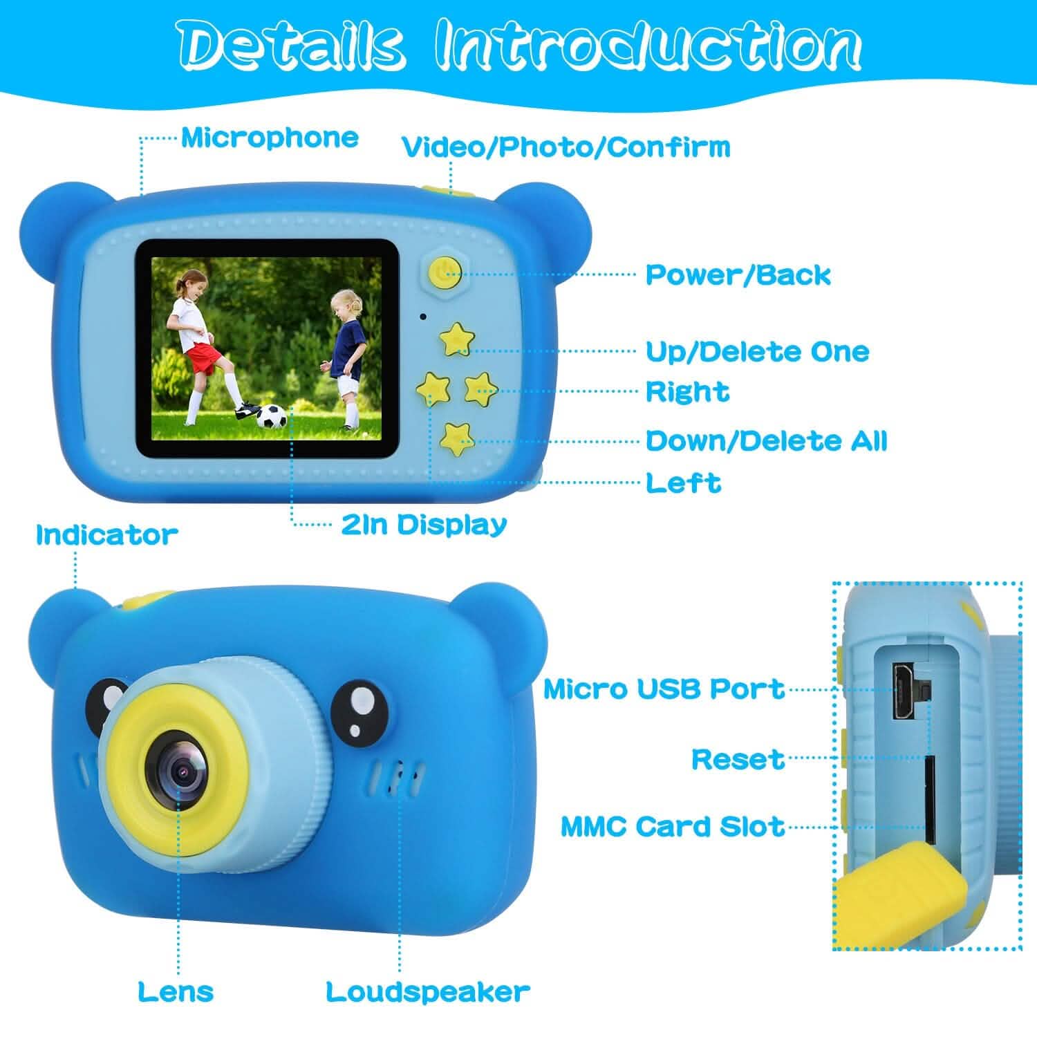 Kids Digital Camera with 2" Screen 4x Digital Zoom DailySale