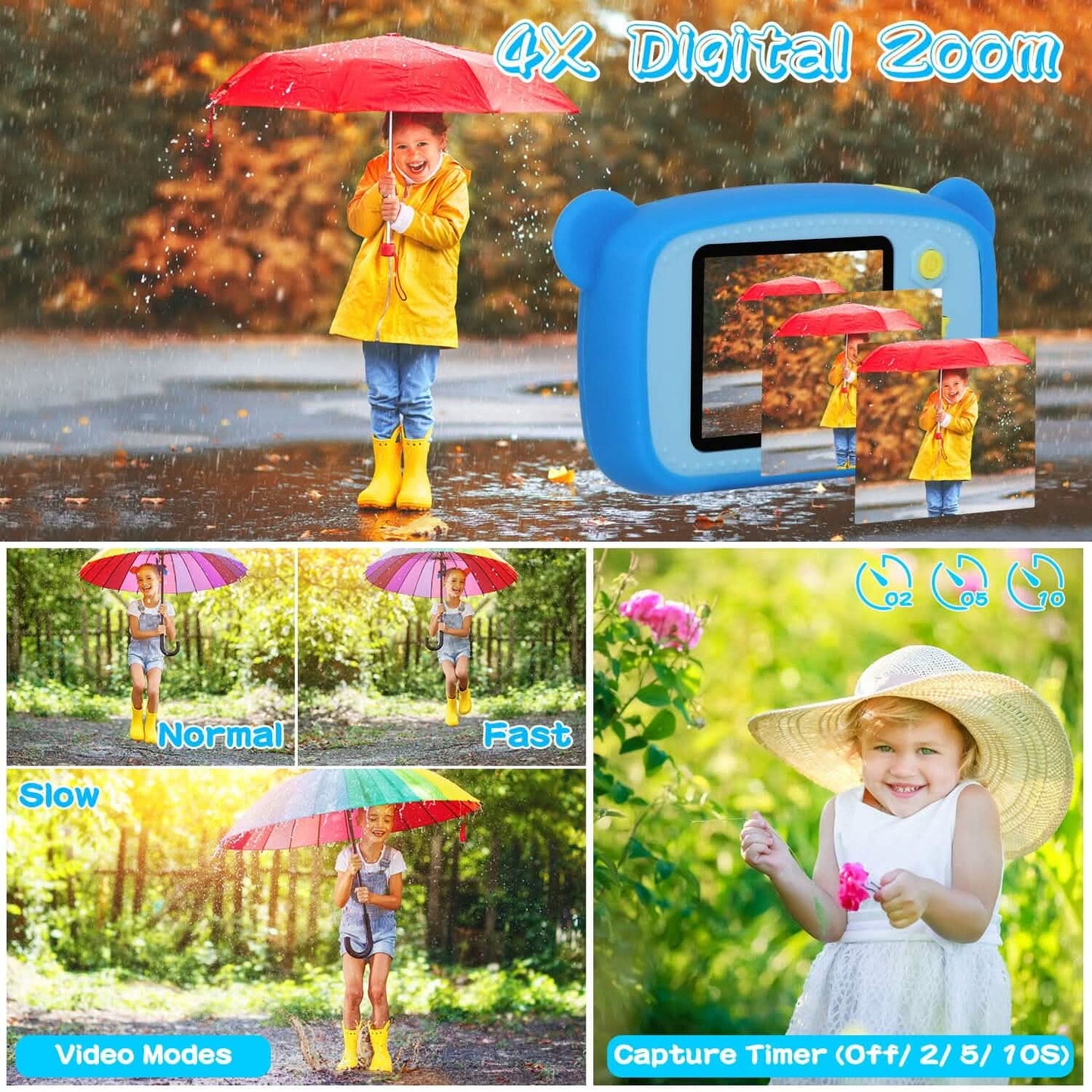 Kids Digital Camera with 2" Screen 4x Digital Zoom DailySale
