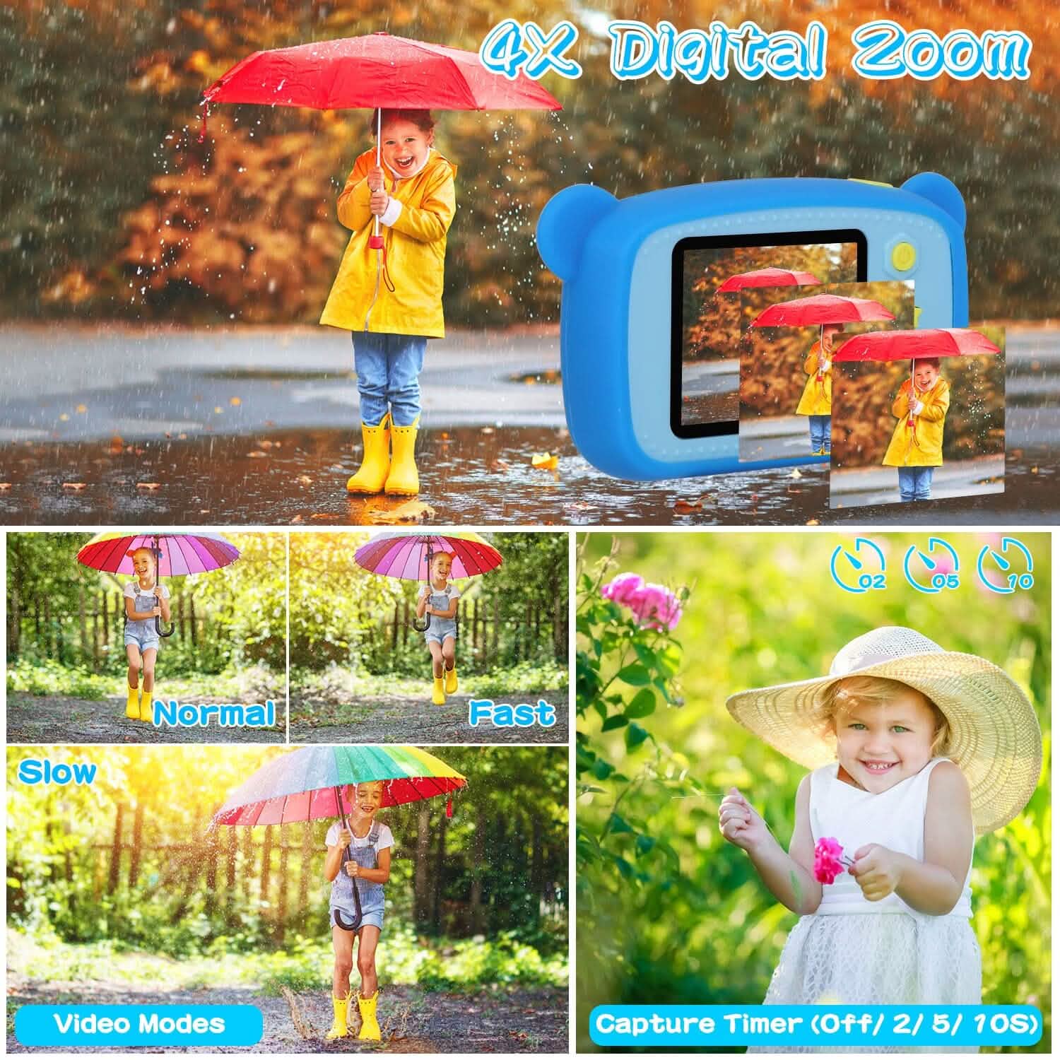 Kids Digital Camera with 2" Screen 4x Digital Zoom DailySale