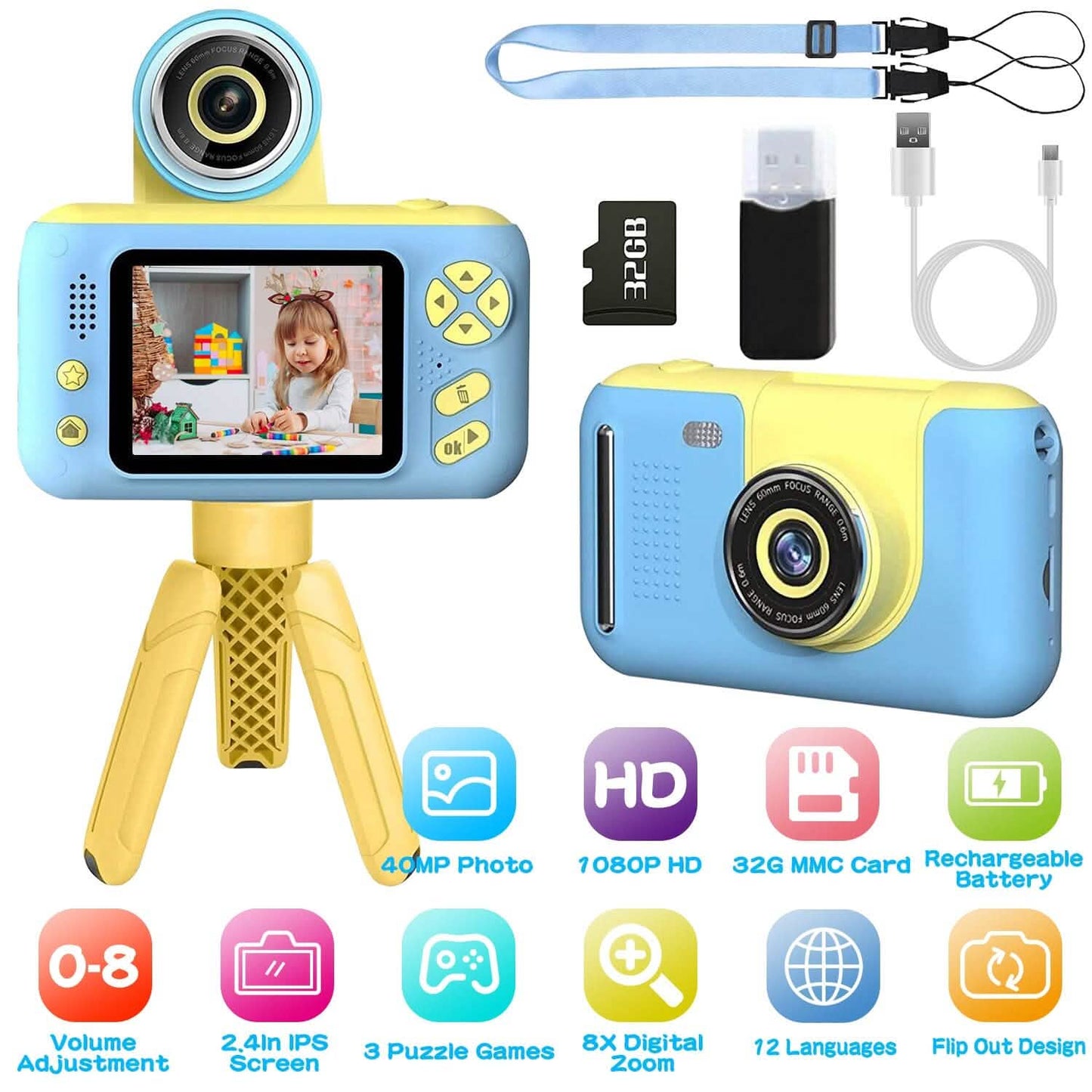 Kids Digital Camera with Flip Lens DailySale