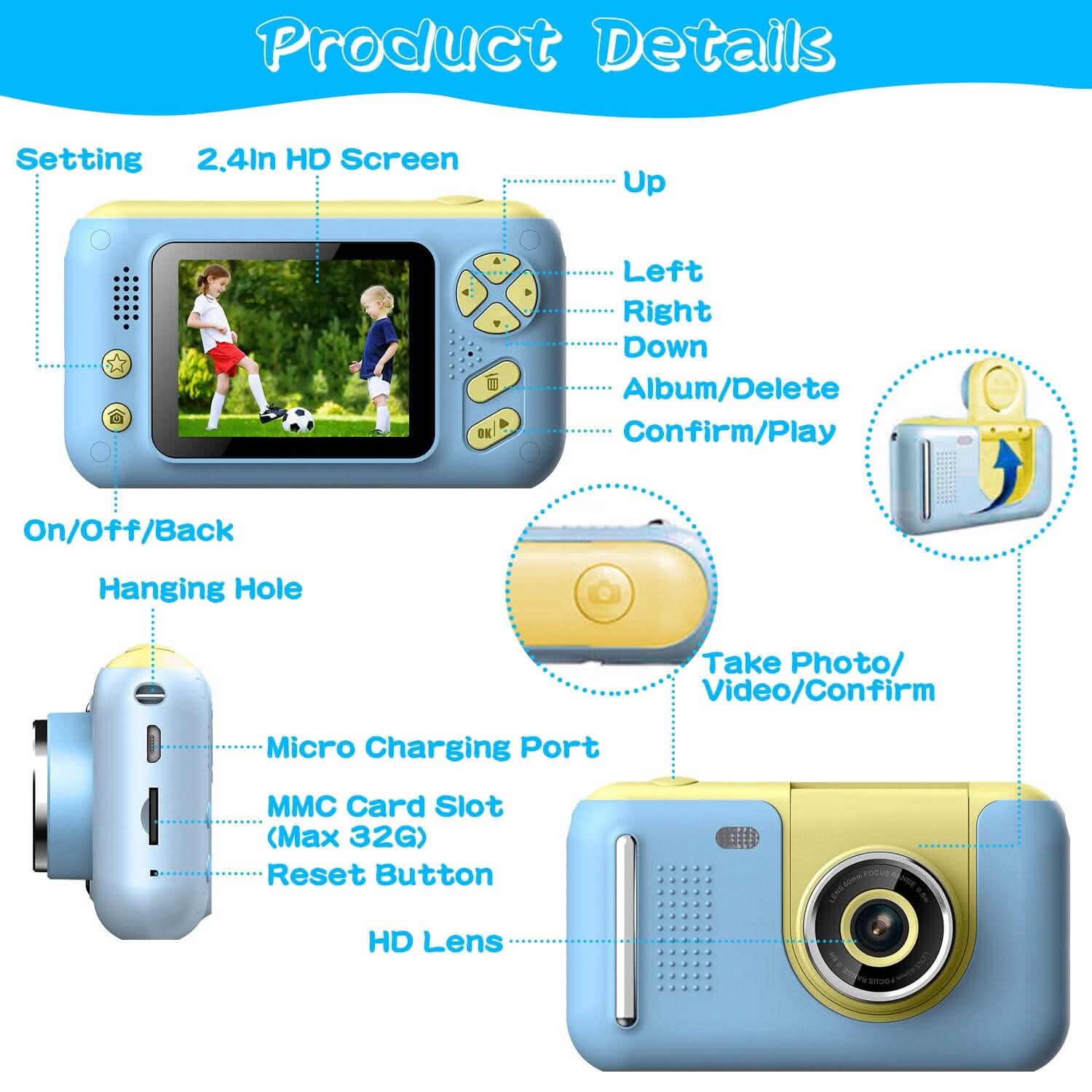Kids Digital Camera with Flip Lens DailySale