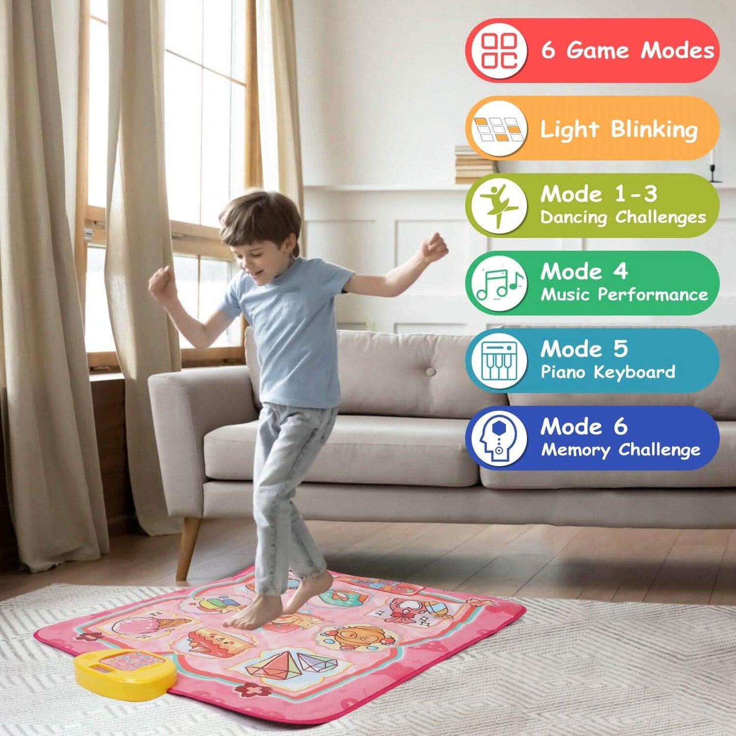 Kids Electronic Music Dance Pad with 6 Modes DailySale