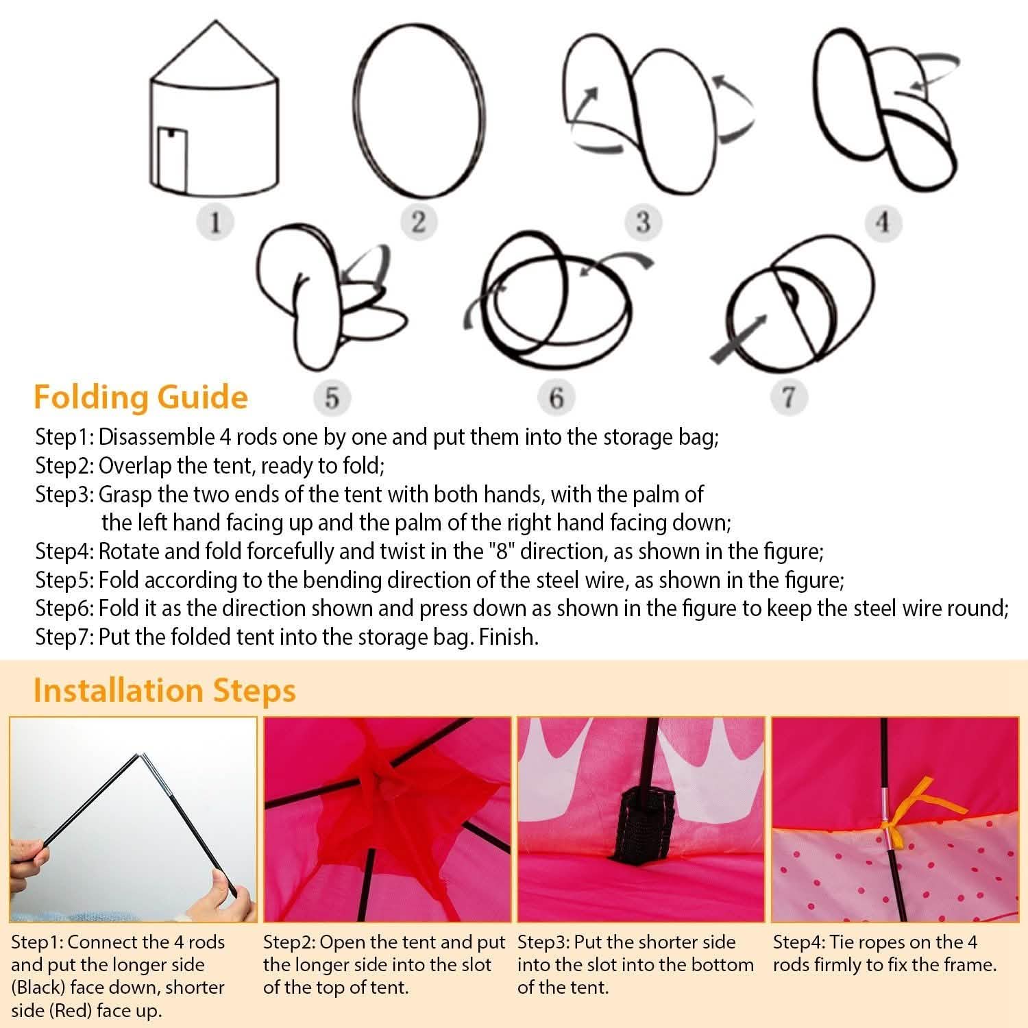 Kids Foldable Pop Up Play Tent DailySale
