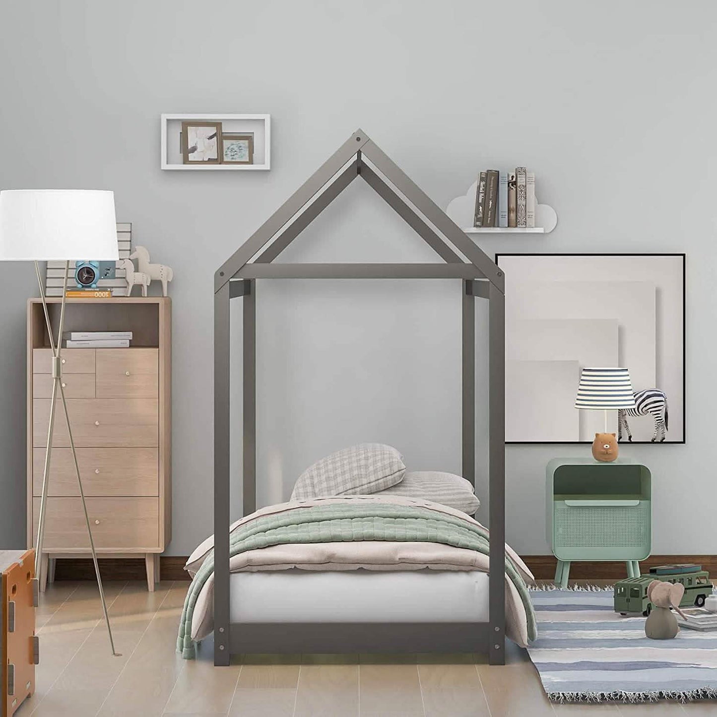 Kids House Bed Frame Twin Floor Bed DailySale