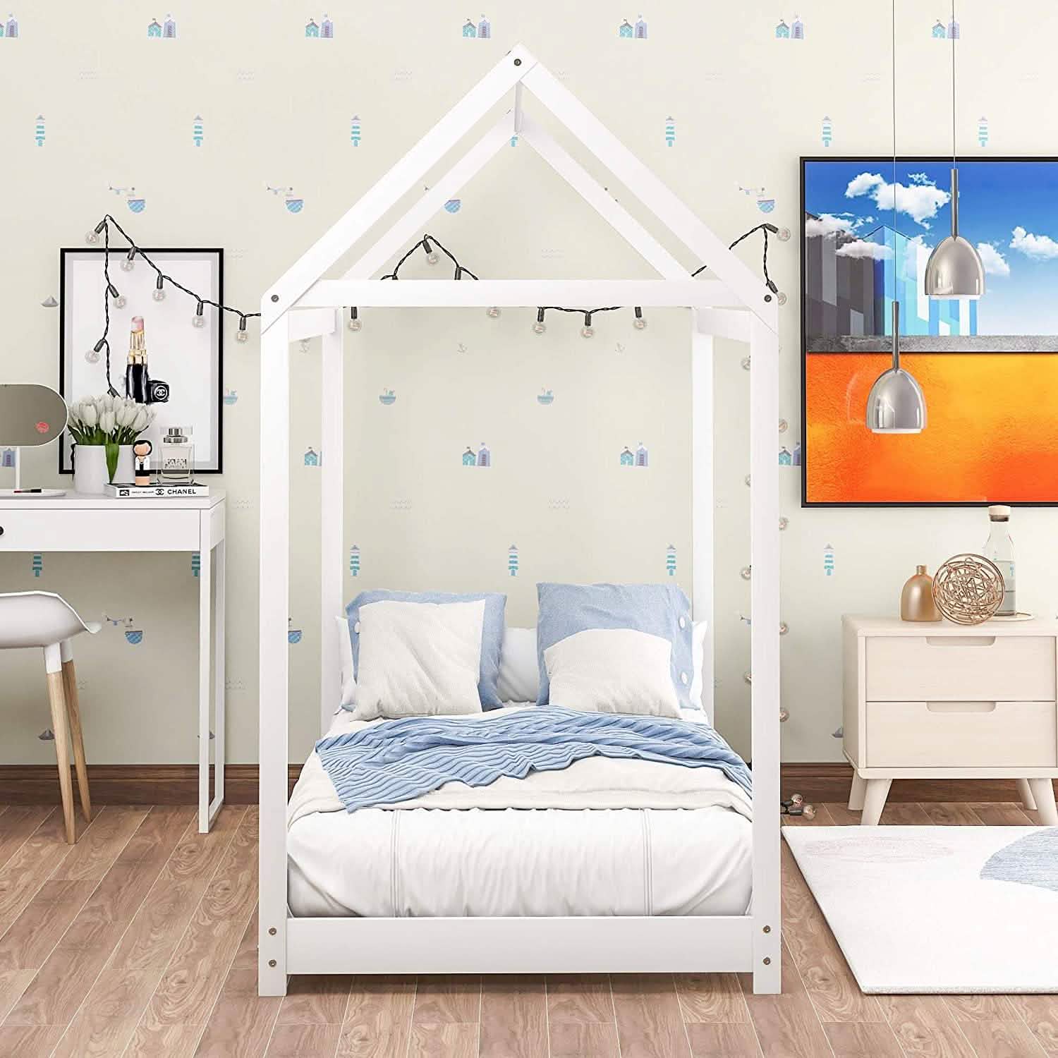 Kids House Bed Frame Twin Floor Bed DailySale