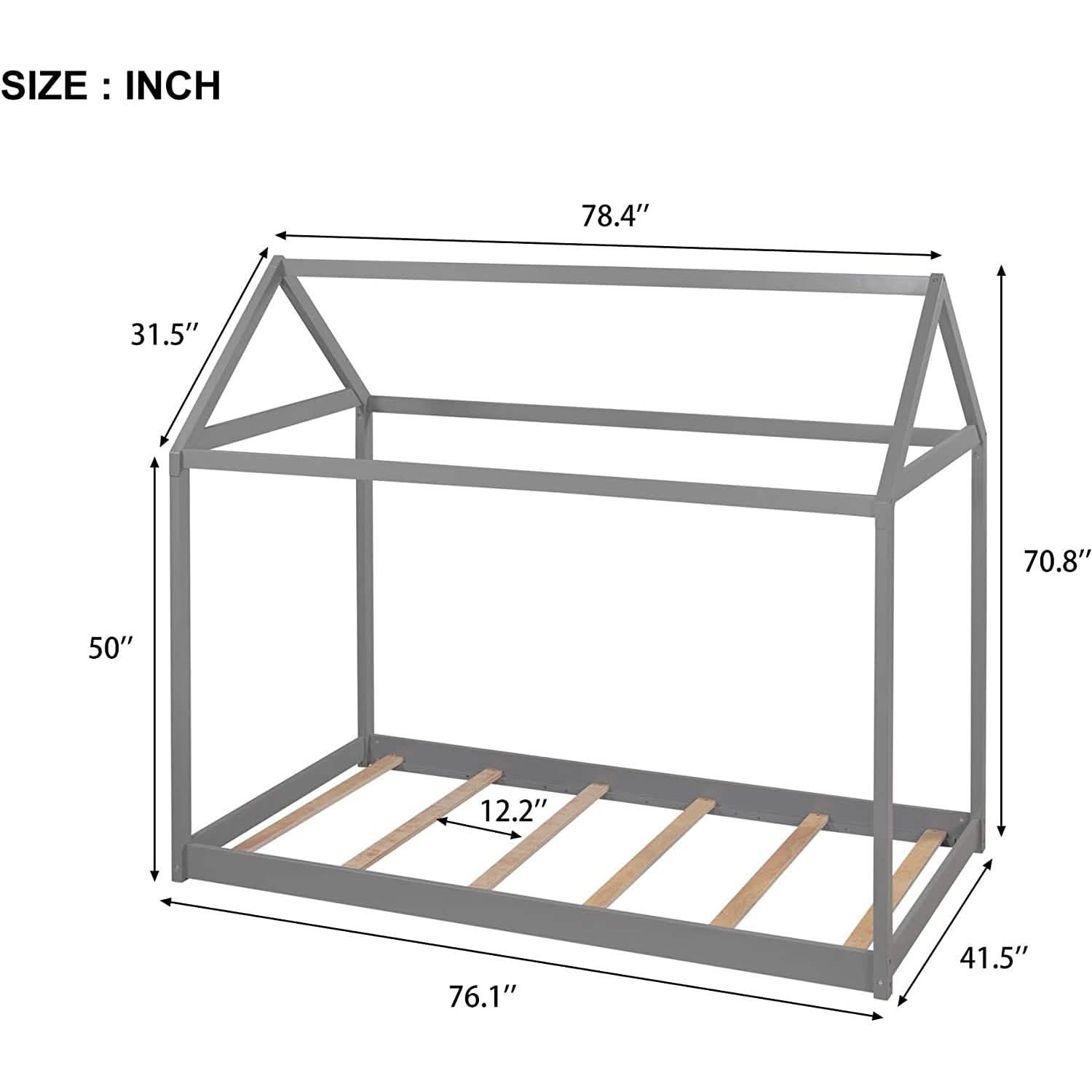 Kids House Bed Frame Twin Floor Bed DailySale