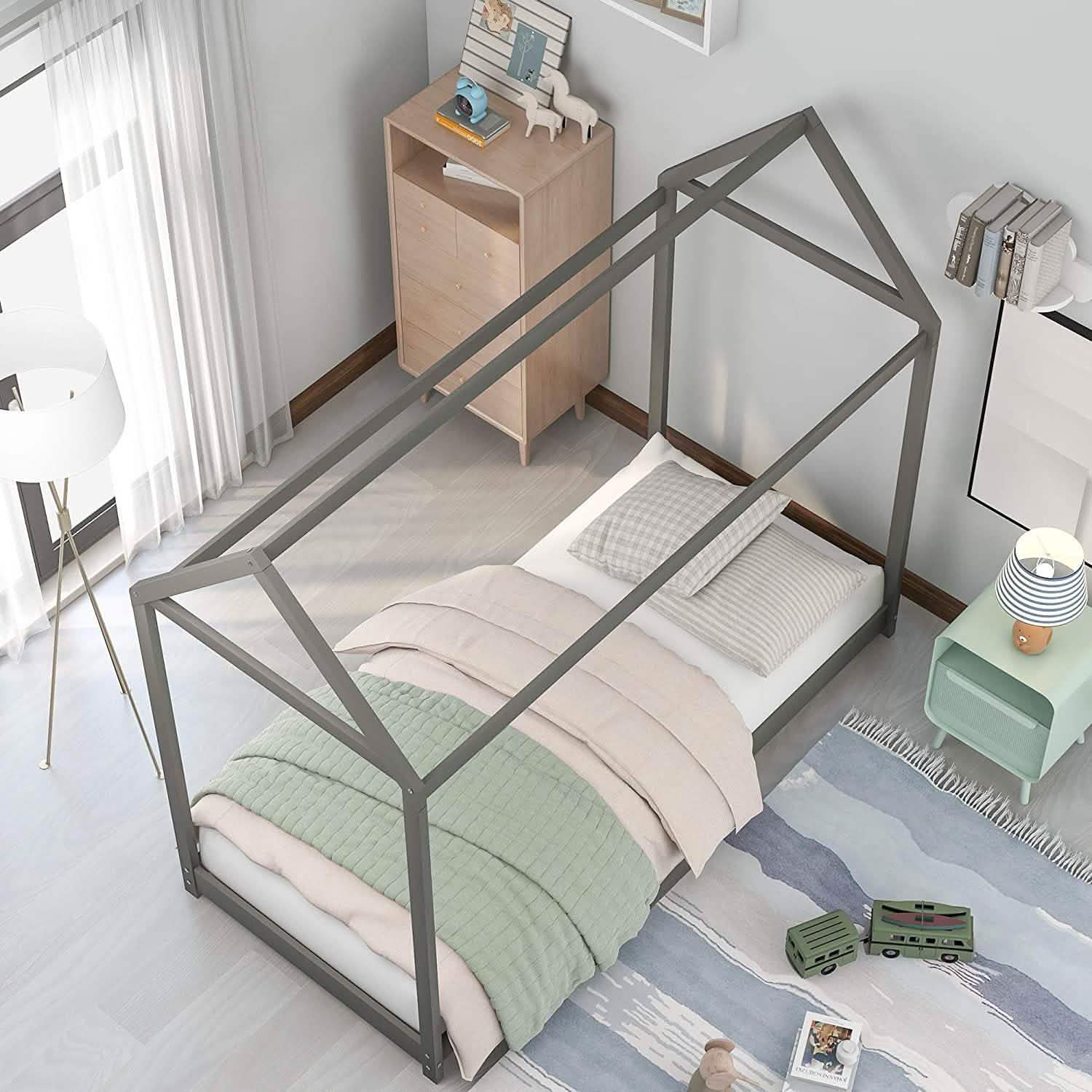 Kids House Bed Frame Twin Floor Bed DailySale