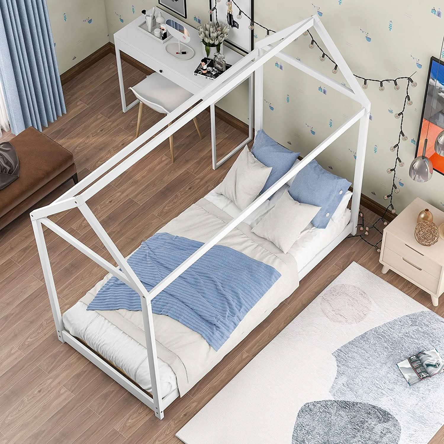 Kids House Bed Frame Twin Floor Bed DailySale