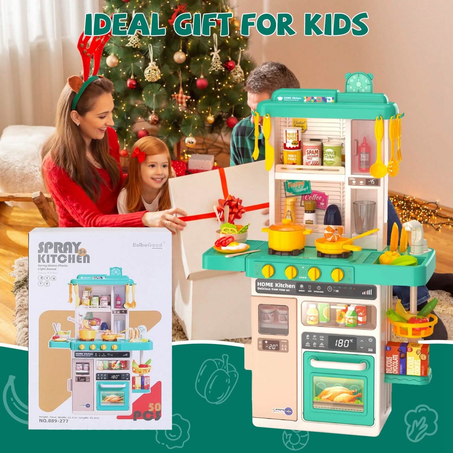 Kids Kitchen Play Set Interactive Pretend Kitchen Toys Cookware DailySale