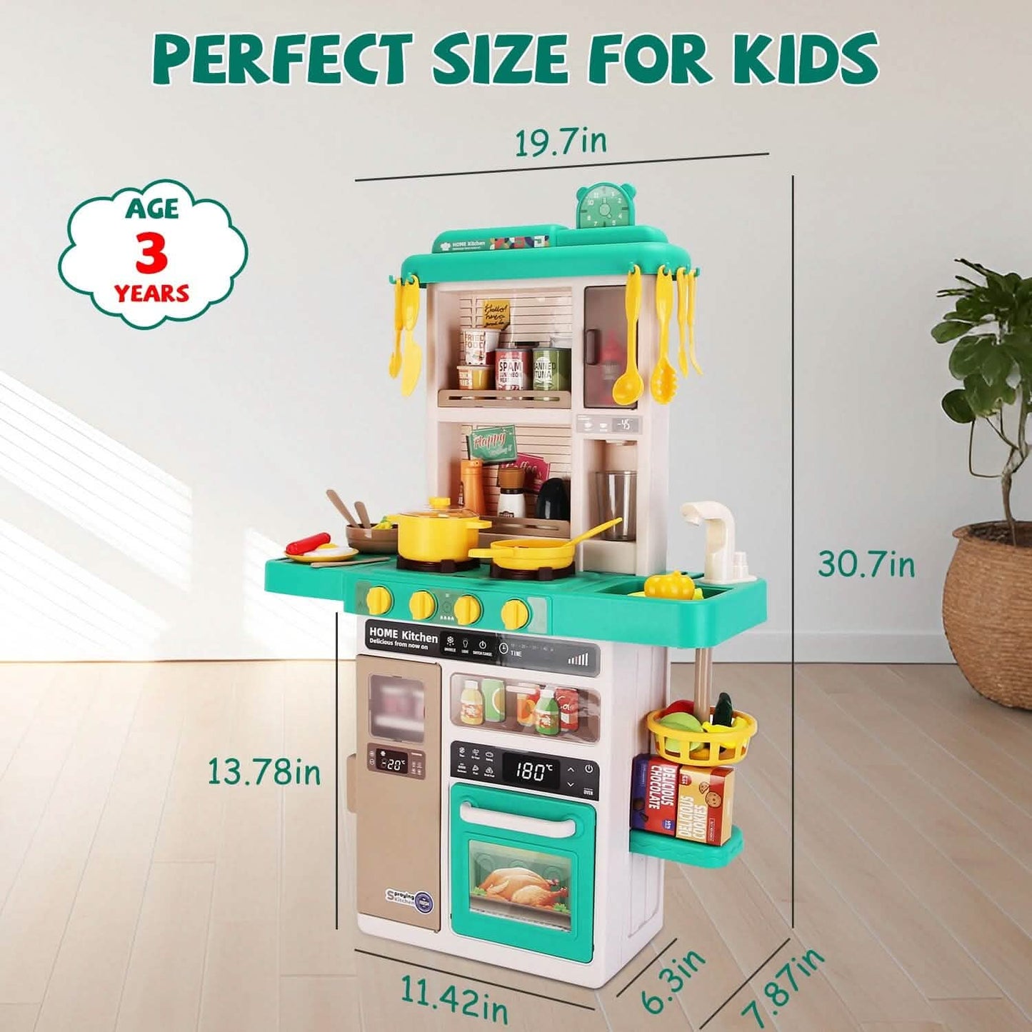 Kids Kitchen Play Set Interactive Pretend Kitchen Toys Cookware DailySale