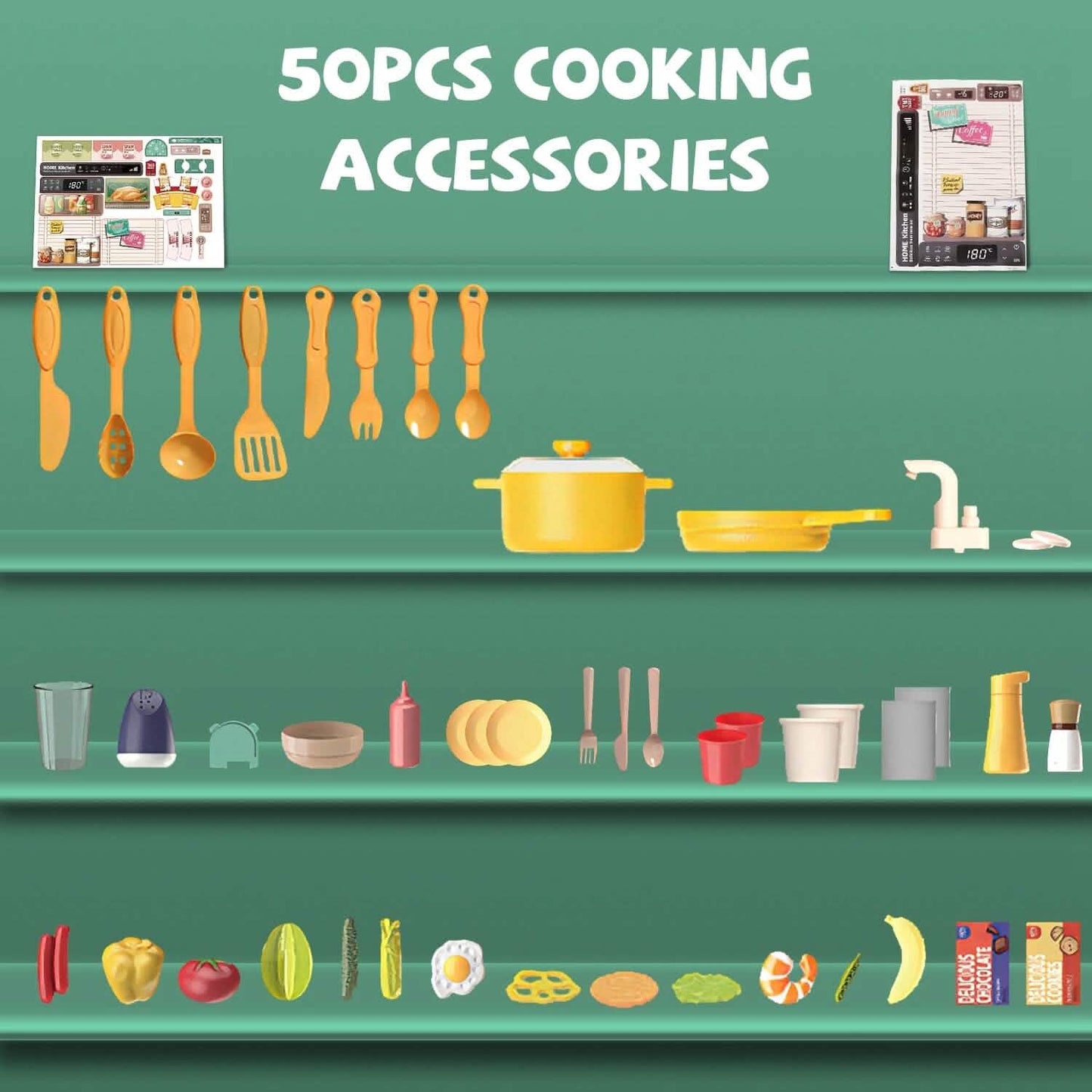 Kids Kitchen Play Set Interactive Pretend Kitchen Toys Cookware DailySale