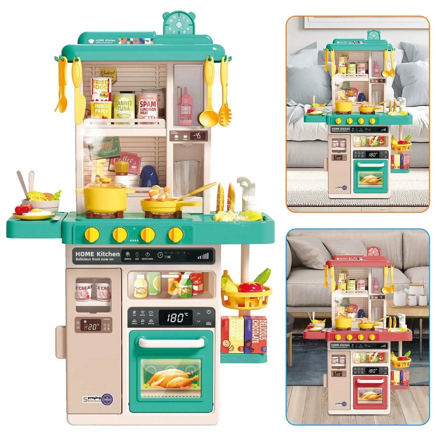Kids Kitchen Play Set Interactive Pretend Kitchen Toys Cookware DailySale