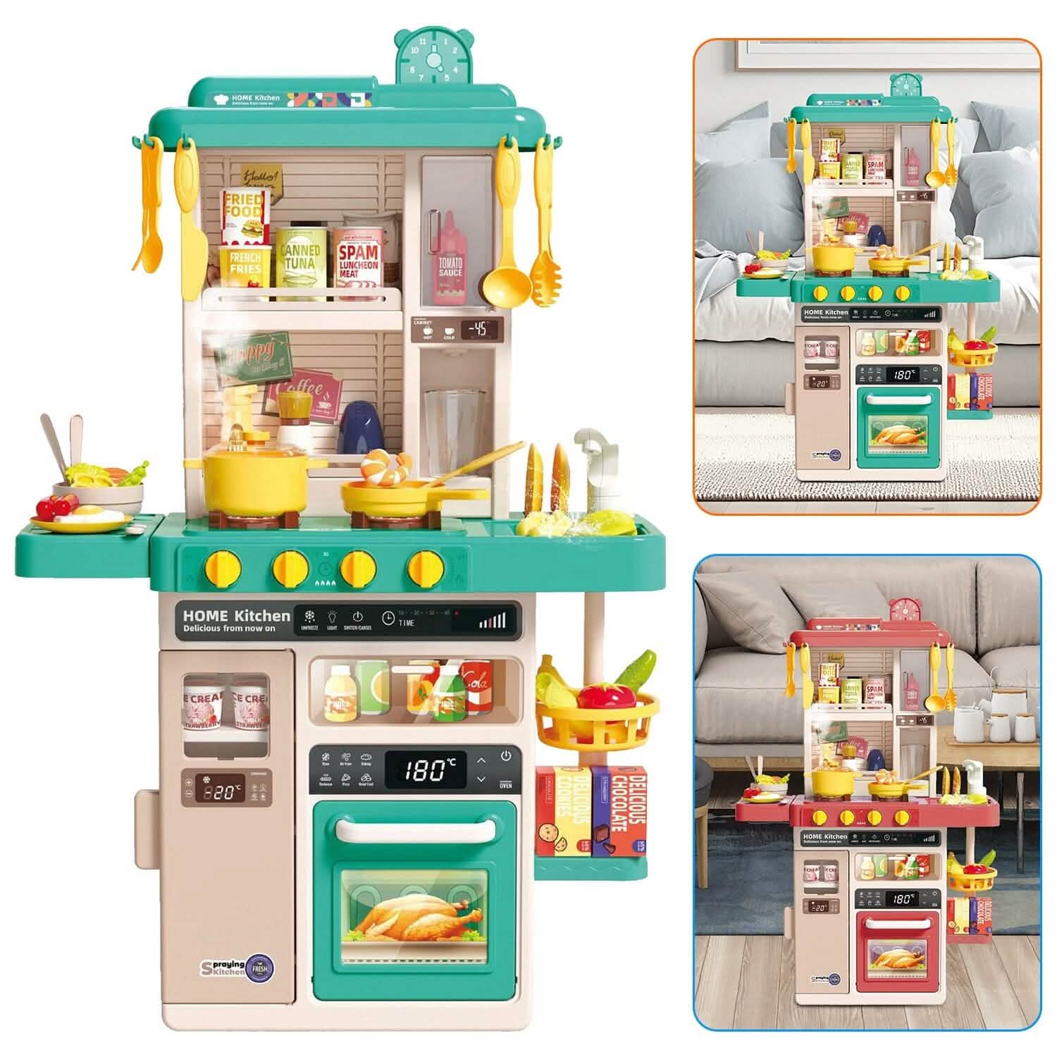 Kids Kitchen Play Set Interactive Pretend Kitchen Toys Cookware DailySale