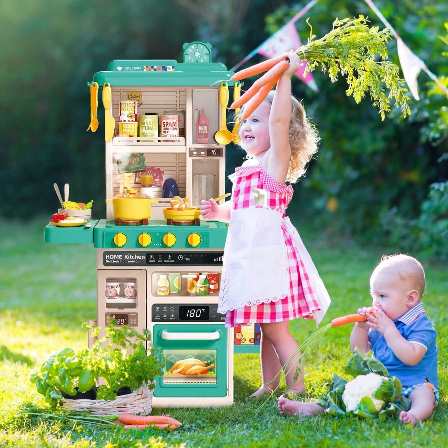 Kids Kitchen Play Set Interactive Pretend Kitchen Toys Cookware DailySale