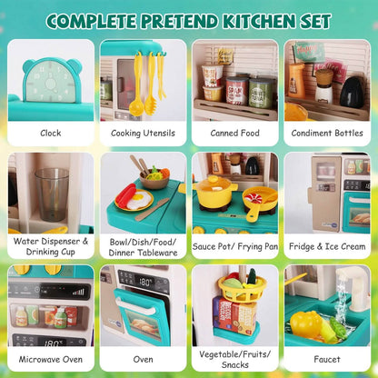 Kids Kitchen Play Set Interactive Pretend Kitchen Toys Cookware DailySale