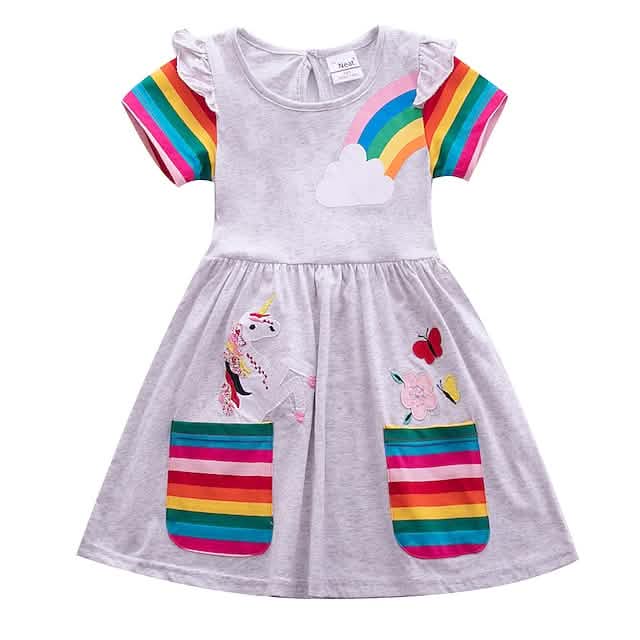Kids Little Girls' Knee-length Short Sleeve Dress DailySale