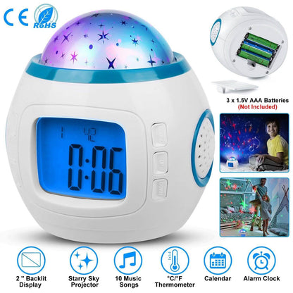 Kids Music Star Sky LED Projection Lamp Digital Alarm Clock DailySale