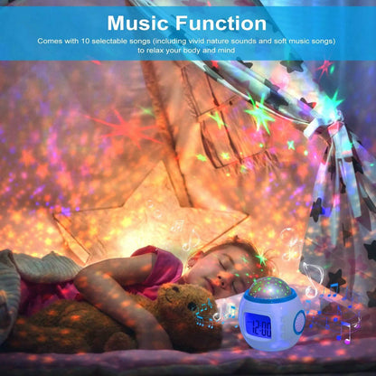 Kids Music Star Sky LED Projection Lamp Digital Alarm Clock DailySale