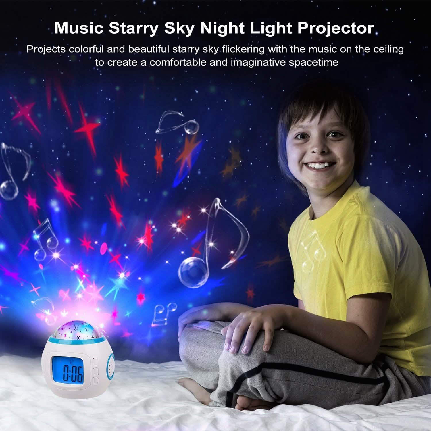 Kids Music Star Sky LED Projection Lamp Digital Alarm Clock DailySale
