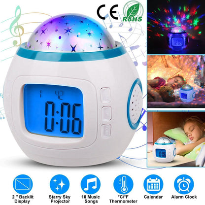 Kids Music Star Sky LED Projection Lamp Digital Alarm Clock DailySale