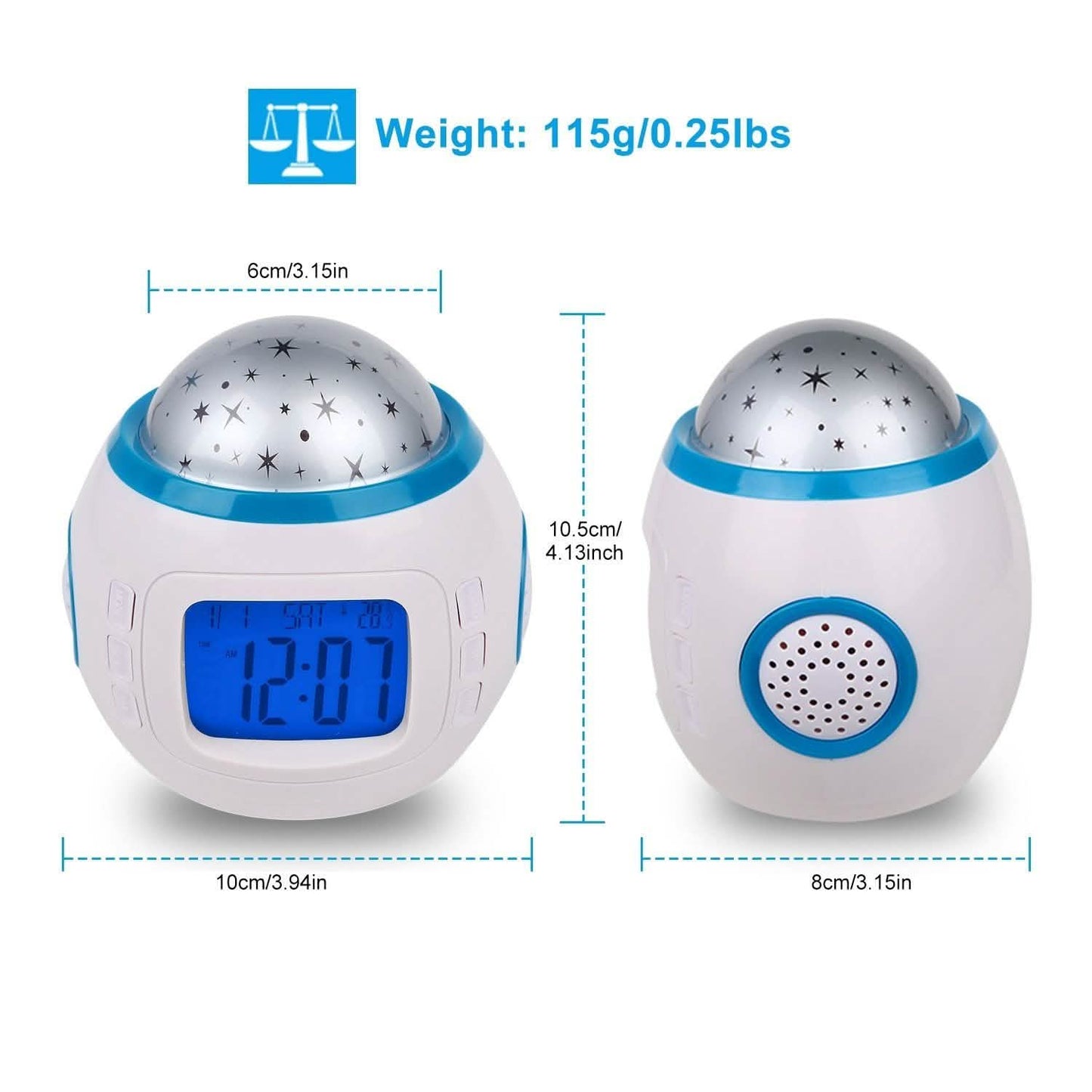 Kids Music Star Sky LED Projection Lamp Digital Alarm Clock DailySale