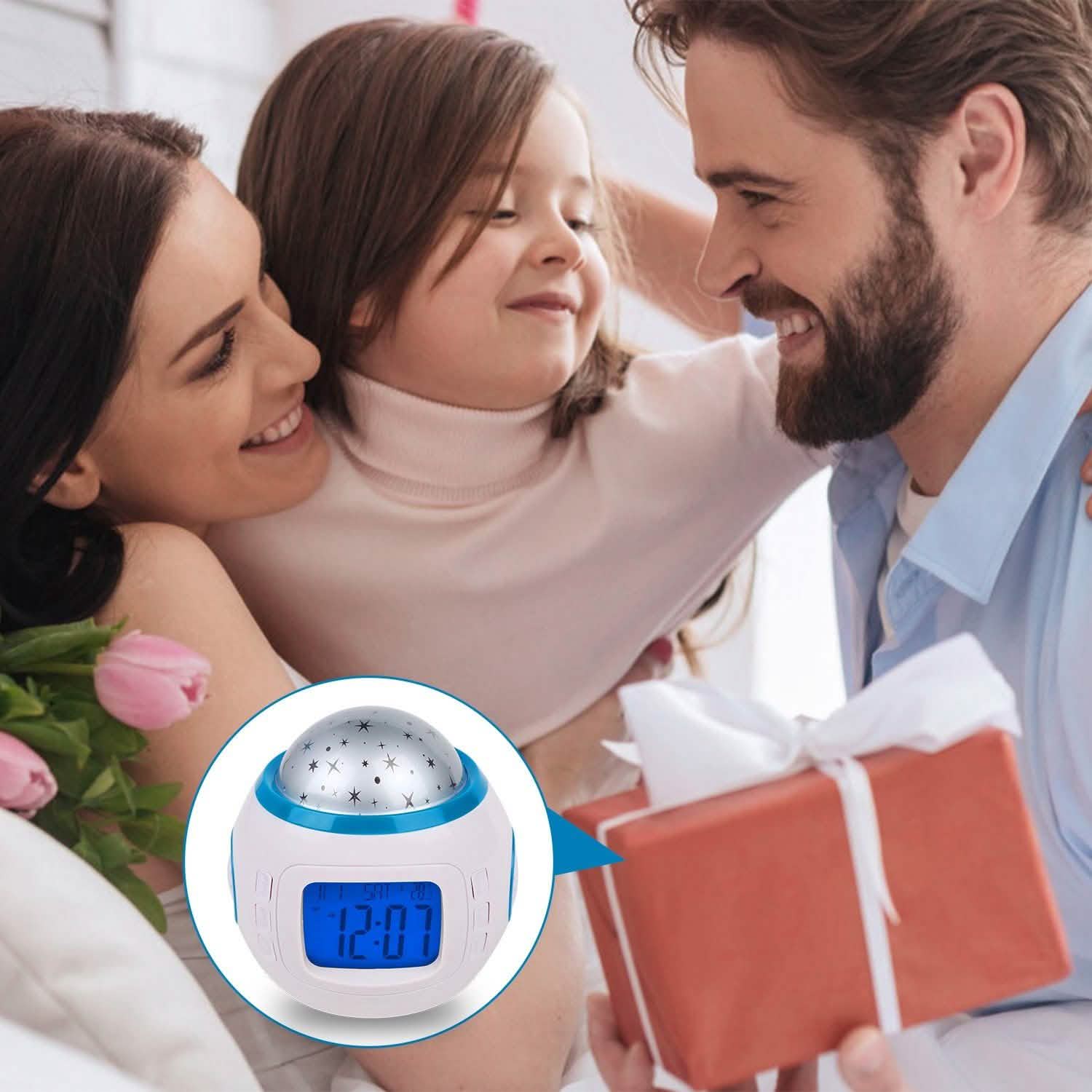 Kids Music Star Sky LED Projection Lamp Digital Alarm Clock DailySale