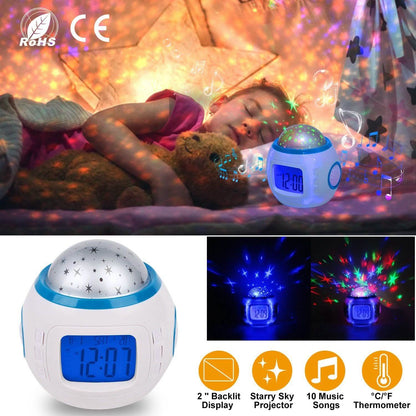 Kids Music Star Sky LED Projection Lamp Digital Alarm Clock DailySale