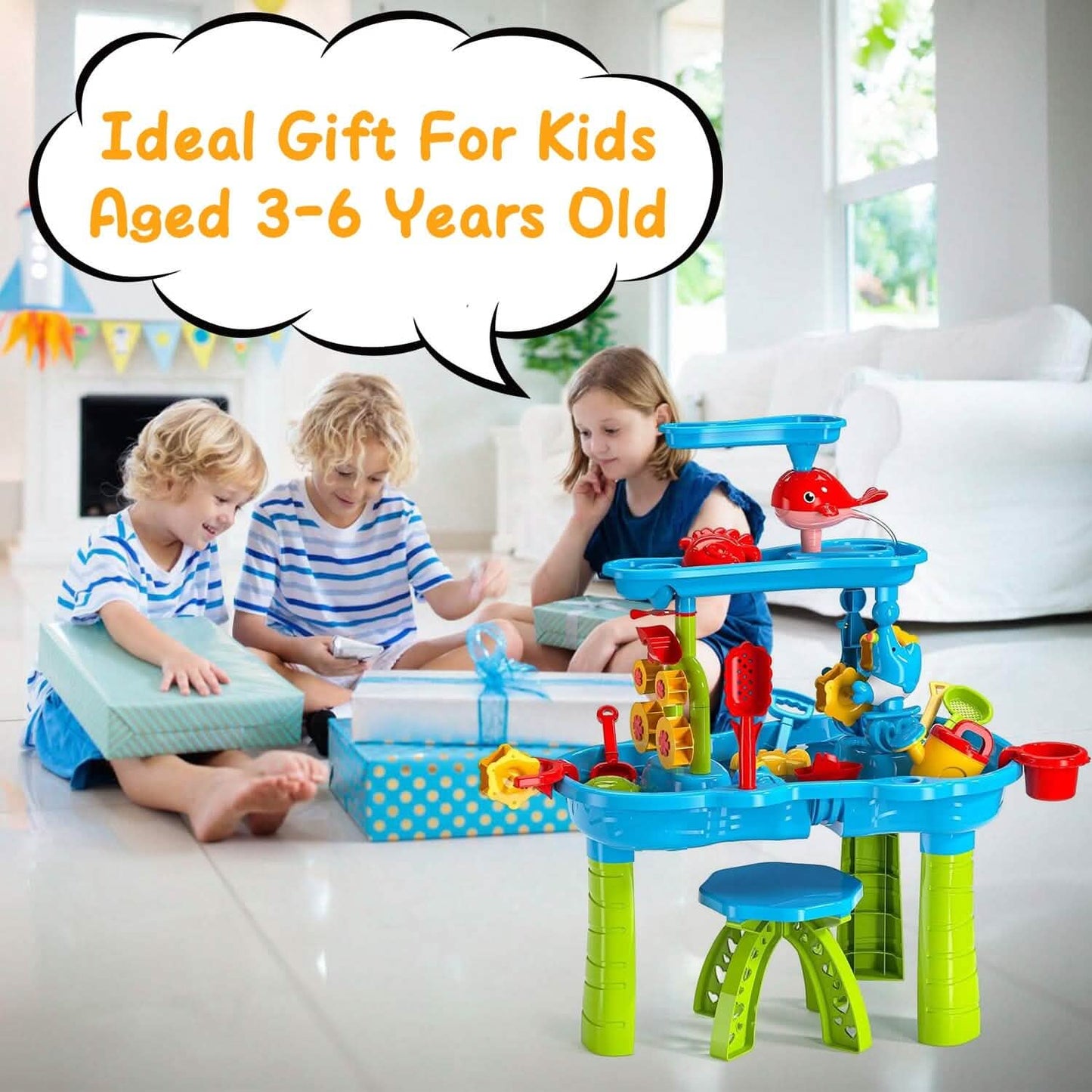 Kids Sand Water Table for 3-6 Years Old Sensory Exercise Friendship Building DailySale