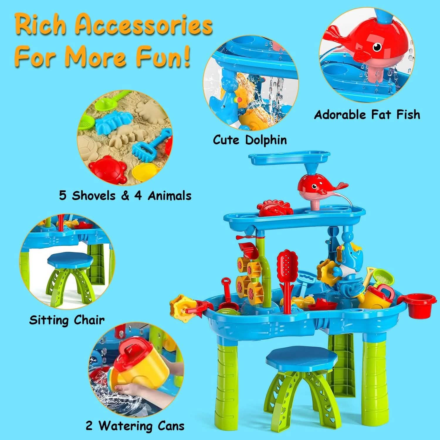 Kids Sand Water Table for 3-6 Years Old Sensory Exercise Friendship Building DailySale