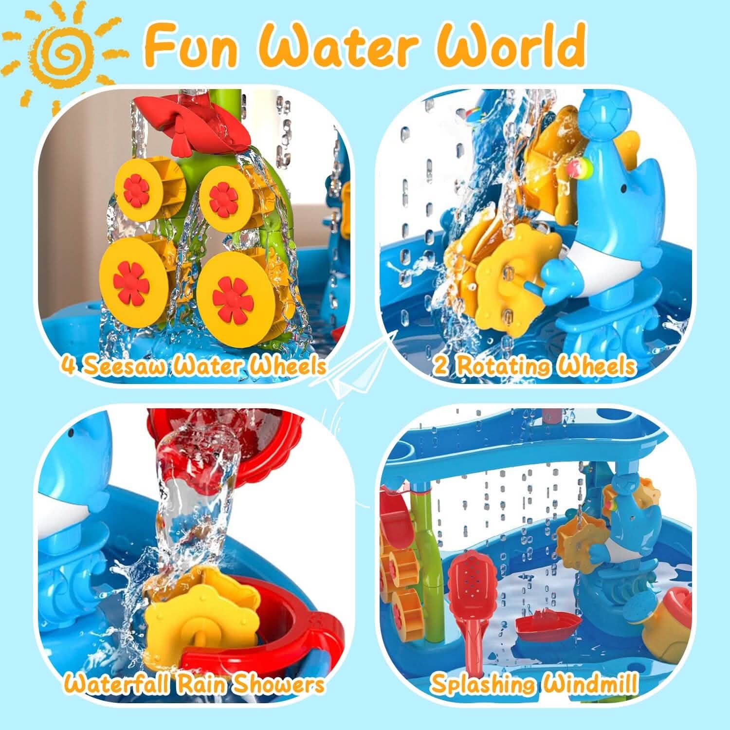 Kids Sand Water Table for 3-6 Years Old Sensory Exercise Friendship Building DailySale