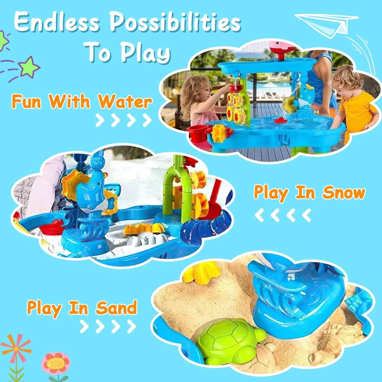 Kids Sand Water Table for 3-6 Years Old Sensory Exercise Friendship Building DailySale