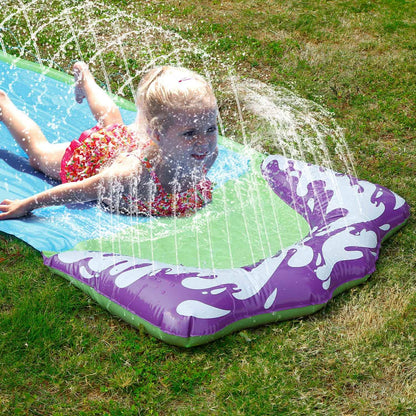 Kids Single Water Slide Lawn Surfing Racing Lane Slip Splash Spray Sprinkler DailySale