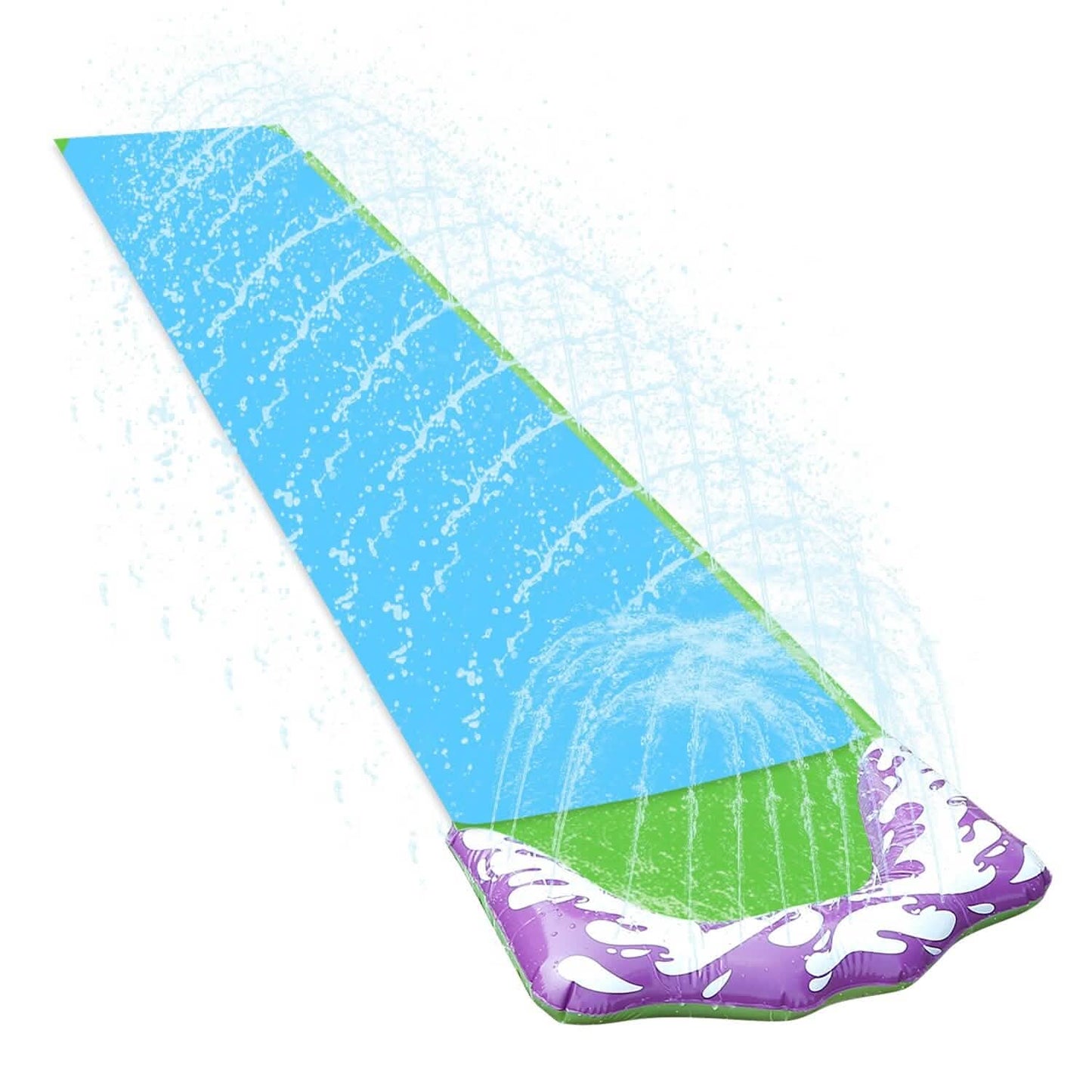 Kids Single Water Slide Lawn Surfing Racing Lane Slip Splash Spray Sprinkler DailySale